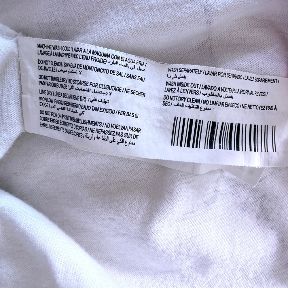 Adrenaline Script Graphic T-Shirt White Small Short Sleeve Crew Neck Cozy Sporty - Picture 7 of 10